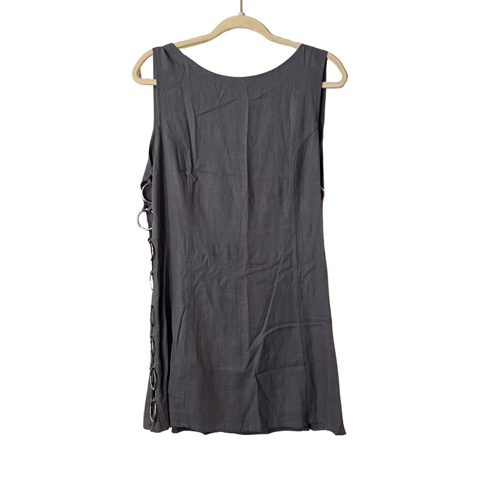 Chic Gray Sleeveless Dress with Open Sides